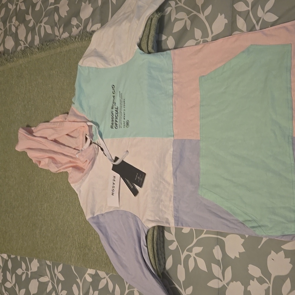 Colorblock Hoodie with Graphic Print
